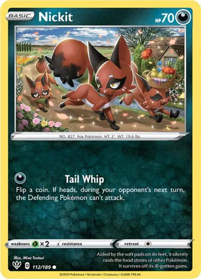 112/189 Nickit Reverse Holo - Darkness Ablaze
