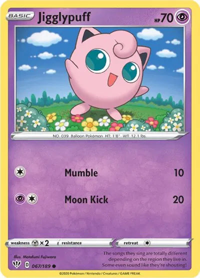 067/189 Jigglypuff Reverse Holo - Darkness Ablaze