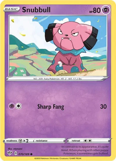070/189 Snubbull Reverse Holo - Darkness Ablaze