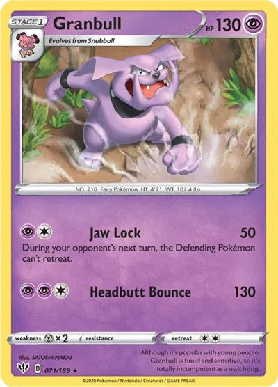 071/189 Granbull Reverse Holo - Darkness Ablaze