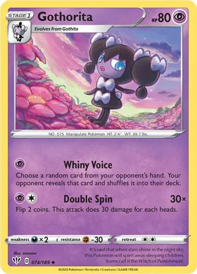 074/189 Gothorita Reverse Holo - Darkness Ablaze