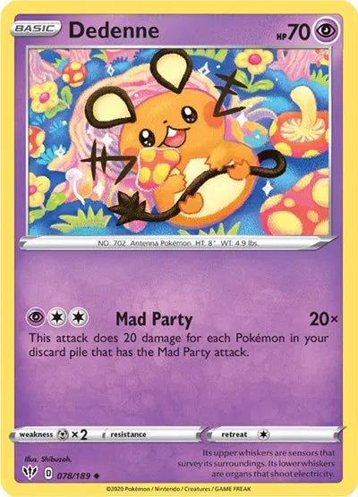 078/189 Dedenne Reverse Holo - Darkness Ablaze