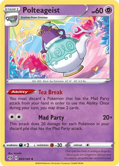 083/189 Polteageist Reverse Holo - Darkness Ablaze
