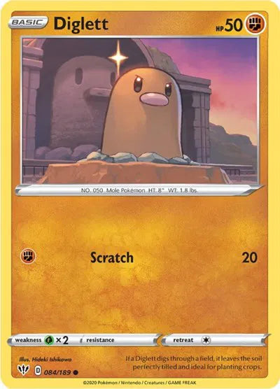 084/189 Diglett Reverse Holo - Darkness Ablaze