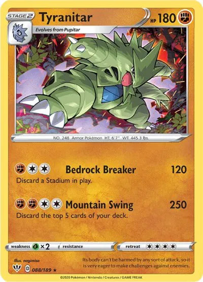 088/189 Tyranitar Holofoil - Darkness Ablaze