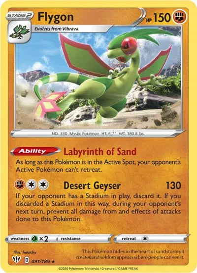 091/189 Flygon Reverse Holo - Darkness Ablaze
