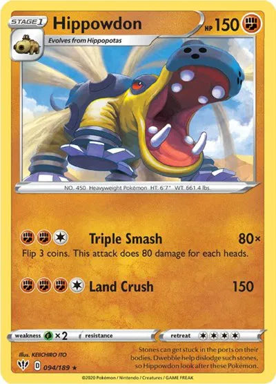 094/189 Hippowdon Reverse Holo - Darkness Ablaze