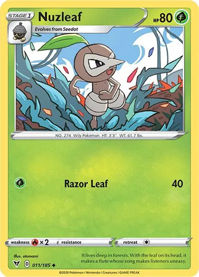 011/185 Nuzleaf Reverse Holo