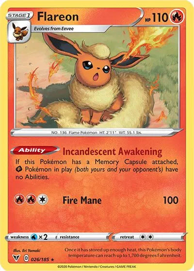 026/185 Flareon Reverse Holo