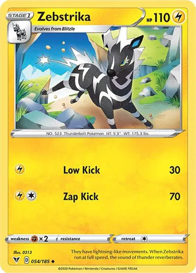 054/185 Zebstrika Reverse Holo - Vivid Voltage