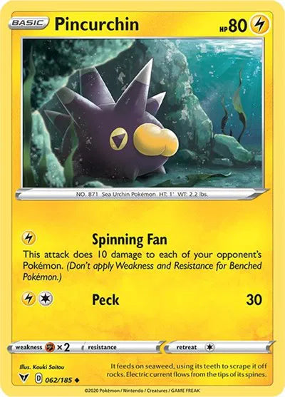 062/185 Pincurchin Reverse Holo - Vivid Voltage