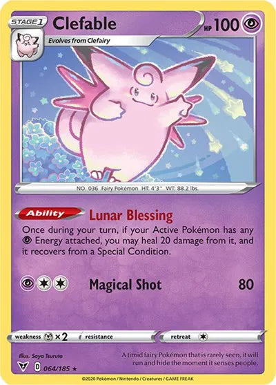 064/185 Clefable Reverse Holo - Vivid Voltage