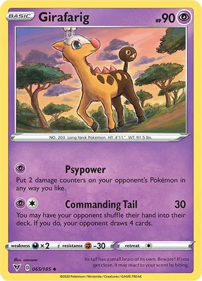 065/185 Girafarig Reverse Holo - Vivid Voltage