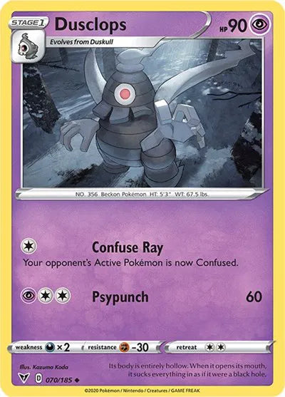 070/185 Dusclops Reverse Holo - Vivid Voltage