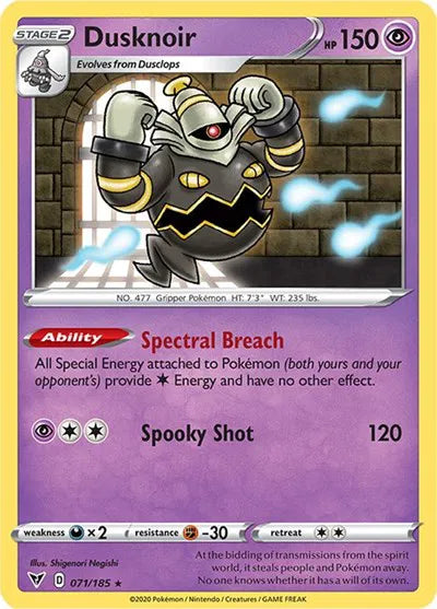 071/185 Dusknoir Reverse Holo - Vivid Voltage