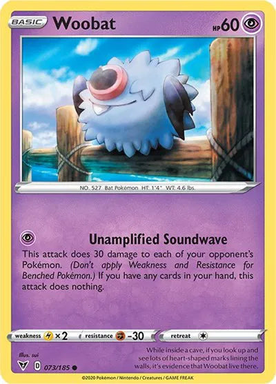 073/185 Woobat Reverse Holo - Vivid Voltage