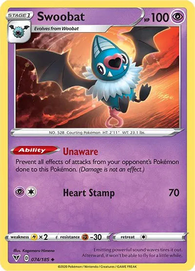 074/185 Swoobat Reverse Holo - Vivid Voltage