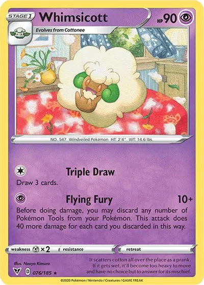 076/185 Whimsicott Reverse Holo - Vivid Voltage