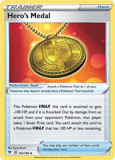 152/185 Hero's Medal Reverse Holo - Vivid Voltage