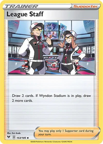 153/185 League Staff Reverse Holo - Vivid Voltage