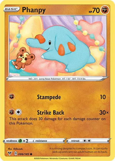 086/185 Phanpy Reverse Holo - Vivid Voltage