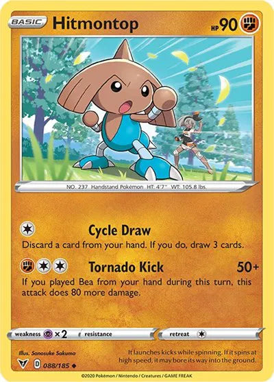 088/185 Hitmontop Reverse Holo - Vivid Voltage