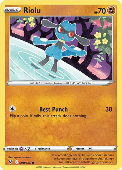 090/185 Riolu Reverse Holo - Vivid Voltage