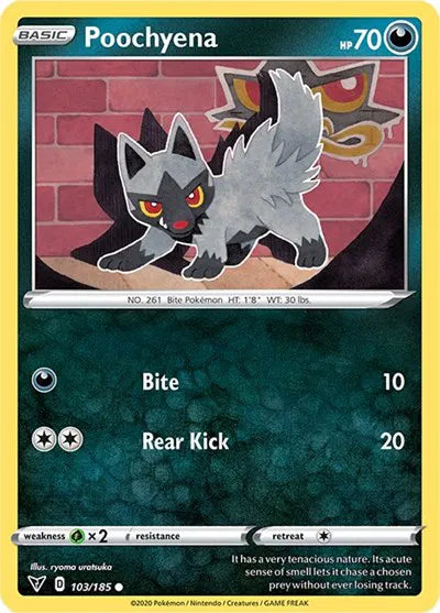 103/185 Poochyena Reverse Holo - Vivid Voltage