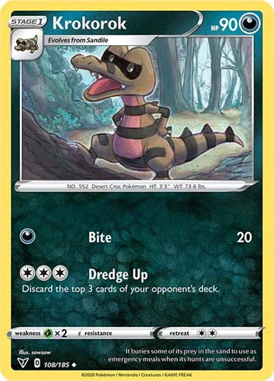 108/185 Krokorok Reverse Holo - Vivid Voltage