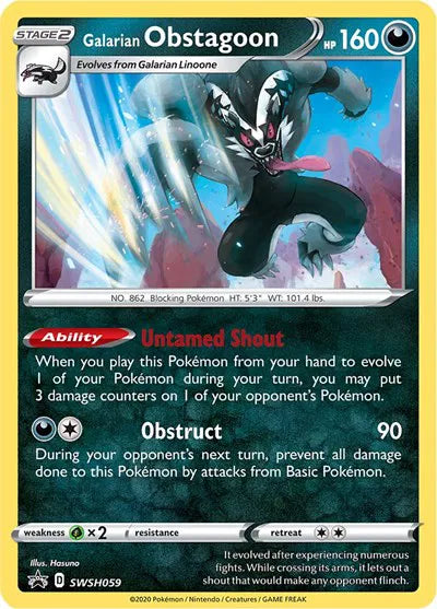 SWSH059 Galarian Obstagoon - SWSH Black Star Promo