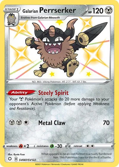 SV087/SV122 Galarian Perrserker - Shining Fates