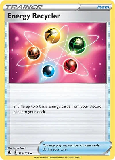 124/163 Energy Recycler Reverse Holo - Battle Styles