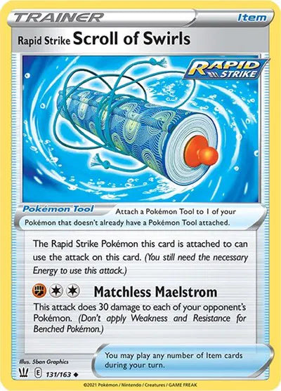 131/163 Rapid Strike Scroll of Swirls Reverse Holo - Battle Styles