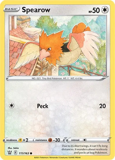 111/163 Spearow Reverse Holo - Battle Styles
