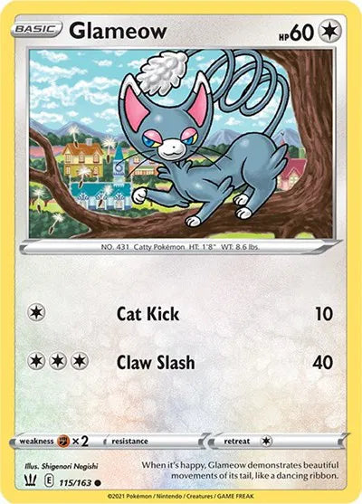 115/163 Glameow Reverse Holo - Battle Styles