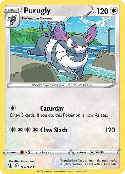 116/163 Purugly Reverse Holo - Battle Styles