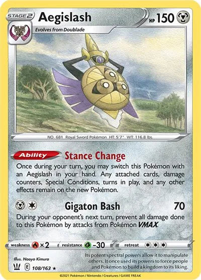 108/163 Aegislash Reverse Holo - Battle Styles