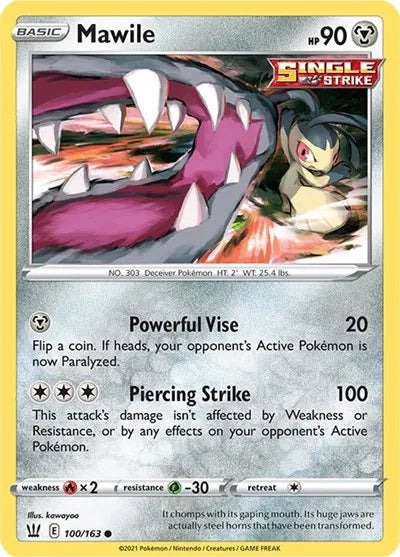 100/163 Mawile Reverse Holo - Battle Styles