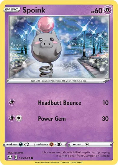 055/163 Spoink Reverse Holo - Battle Styles