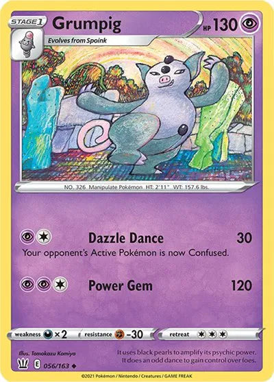 056/163 Grumpig Reverse Holo - Battle Styles