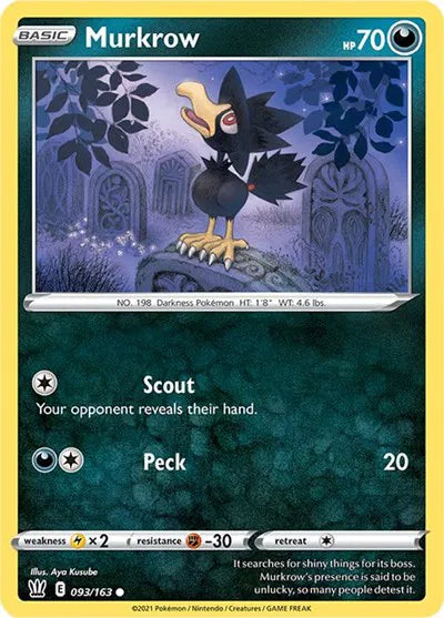 093/163 Murkrow Reverse Holo - Battle Styles