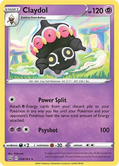 058/163 Claydol Reverse Holo - Battle Styles