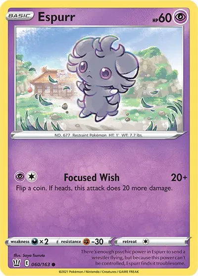 060/163 Espurr Reverse Holo - Battle Styles