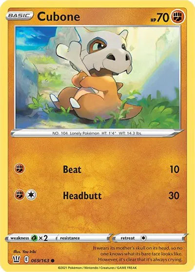 069/163 Cubone Reverse Holo - Battle Styles