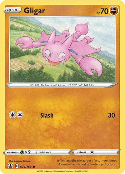 071/163 Gligar Reverse Holo - Battle Styles