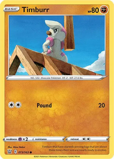 073/163 Timburr Reverse Holo - Battle Styles