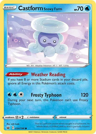 034/198 Castform Snowy Form Reverse Holo