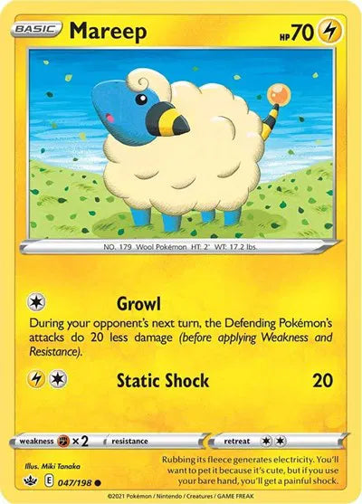 047/198 Mareep Reverse Holo - Chilling Reign