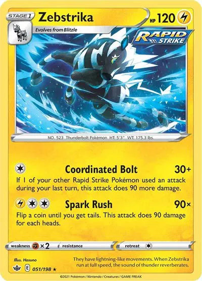 051/198 Zebstrika Reverse Holo - Chilling Reign