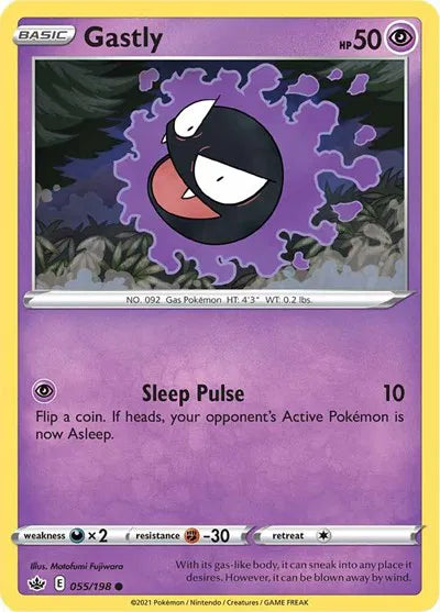 055/198 Gastly Reverse Holo - Chilling Reign